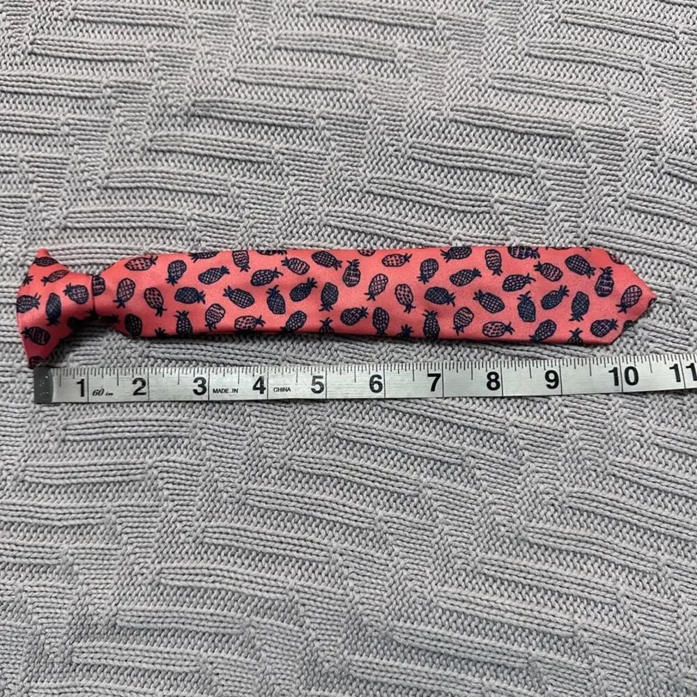 Pineapple salmon pink clip on kids tie
